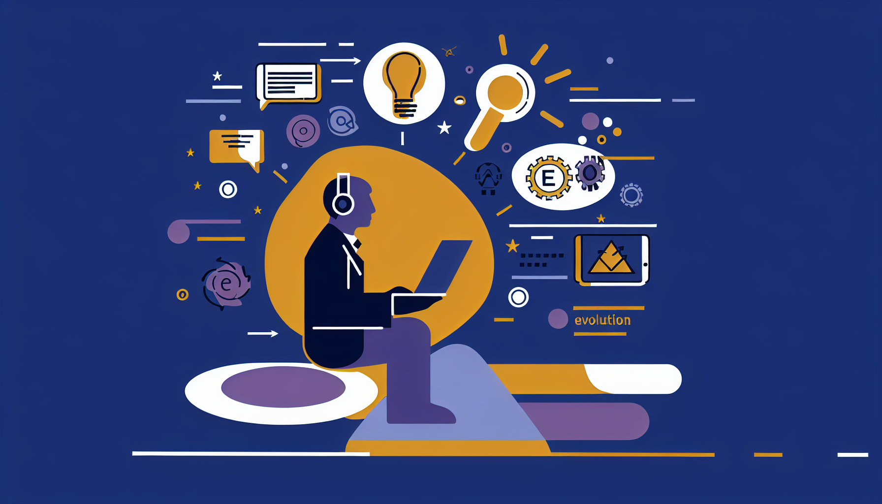 E-learning: evolução, debates e impactos no ensino online - ilustração conceitual para artigo de blog