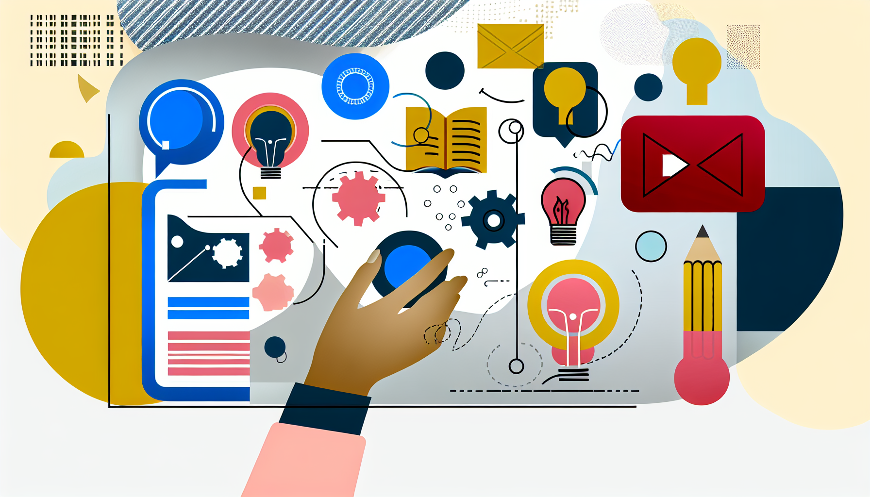 Ilustração conceitual sobre estratégias de design instrucional no ensino online