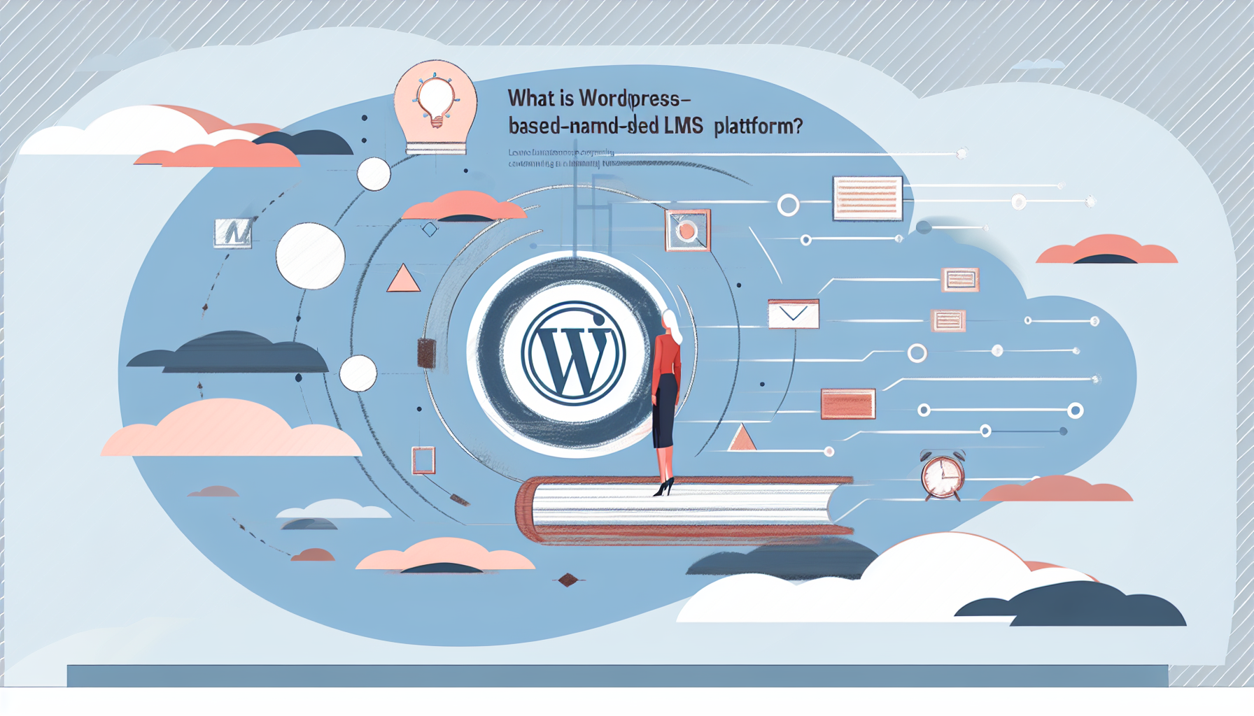 Plataforma LMS baseada em WordPress - ilustração conceitual para artigo de blog